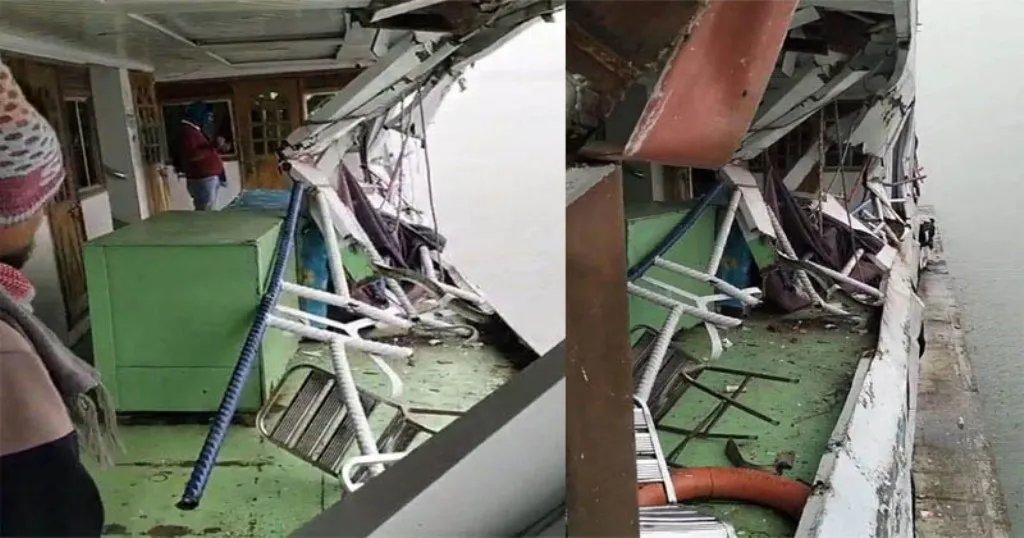 ঘন কুয়াশায় নোঙর করা মালবাহী জাহাজে যাত্রীবাহী লঞ্চের ধাক্কা, আহত ১০