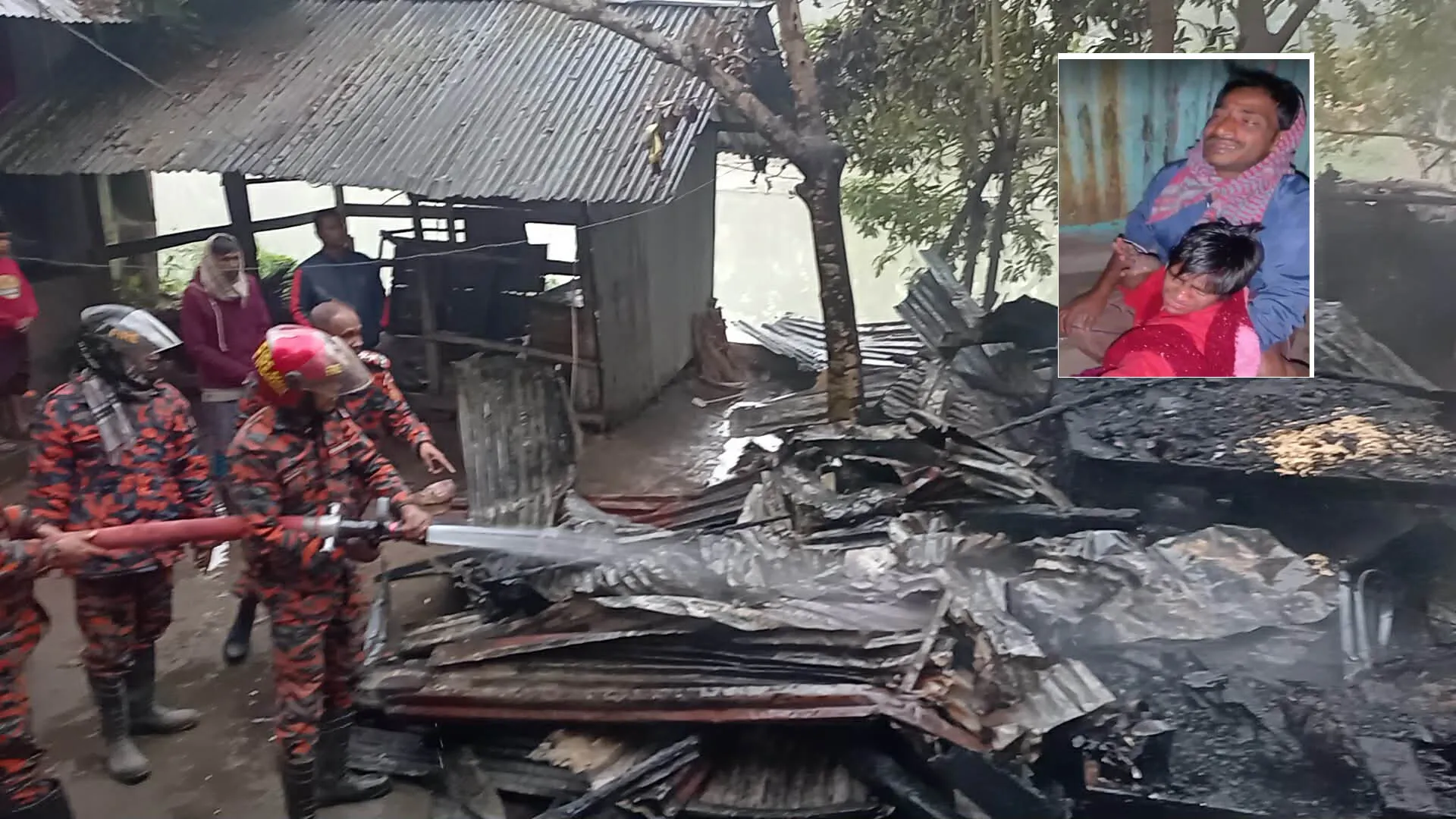 ঝালকাঠিতে বসত ঘরে আগুন, দগ্ধ হয়ে হাসপাতালে শিশু