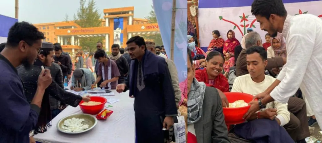 শহীদ হাদির স্মরণে ববি কেন্দ্রে ব্যতিক্রমী উদ্যোগ, মুড়ি-বাতাসা বিতরণ