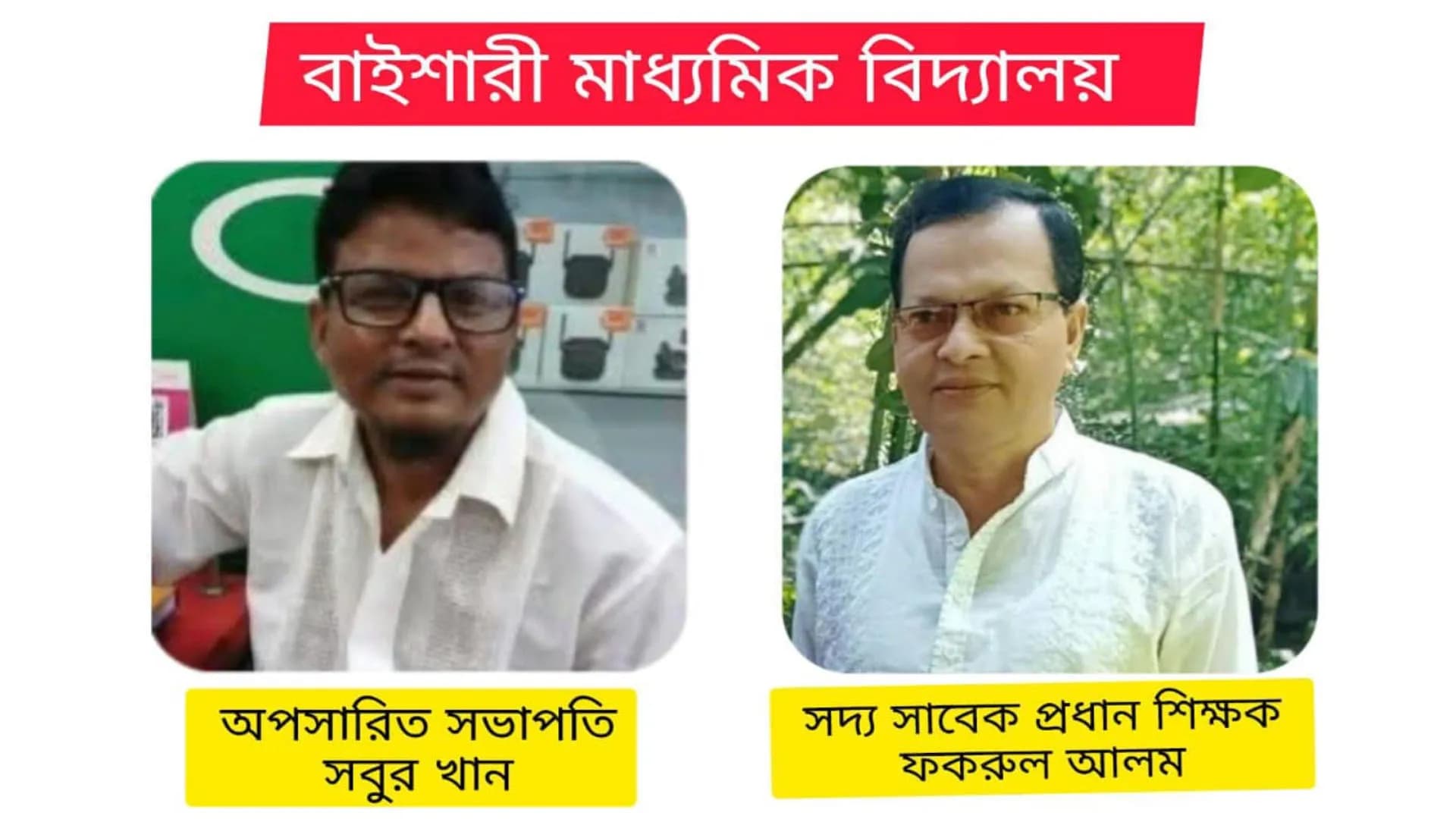 বানারীপাড়ায় অপসারিত স্কুল সভাপতি ও সাবেক প্রধান শিক্ষকের বিরুদ্ধে প্রতারণা মামলা