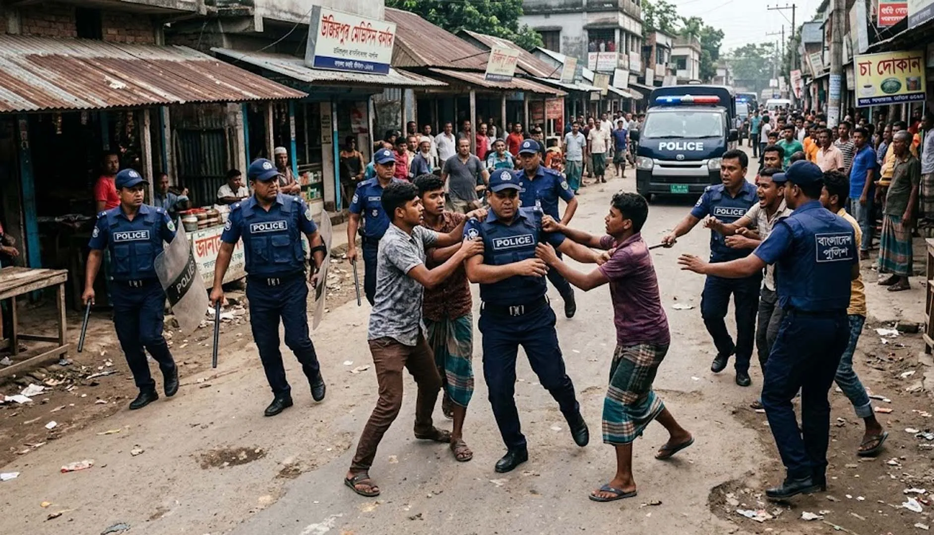 বরিশালে ডিবি পুলিশের মাদকবিরোধী অভিযানে হামলা, ২ কনস্টেবল আহত