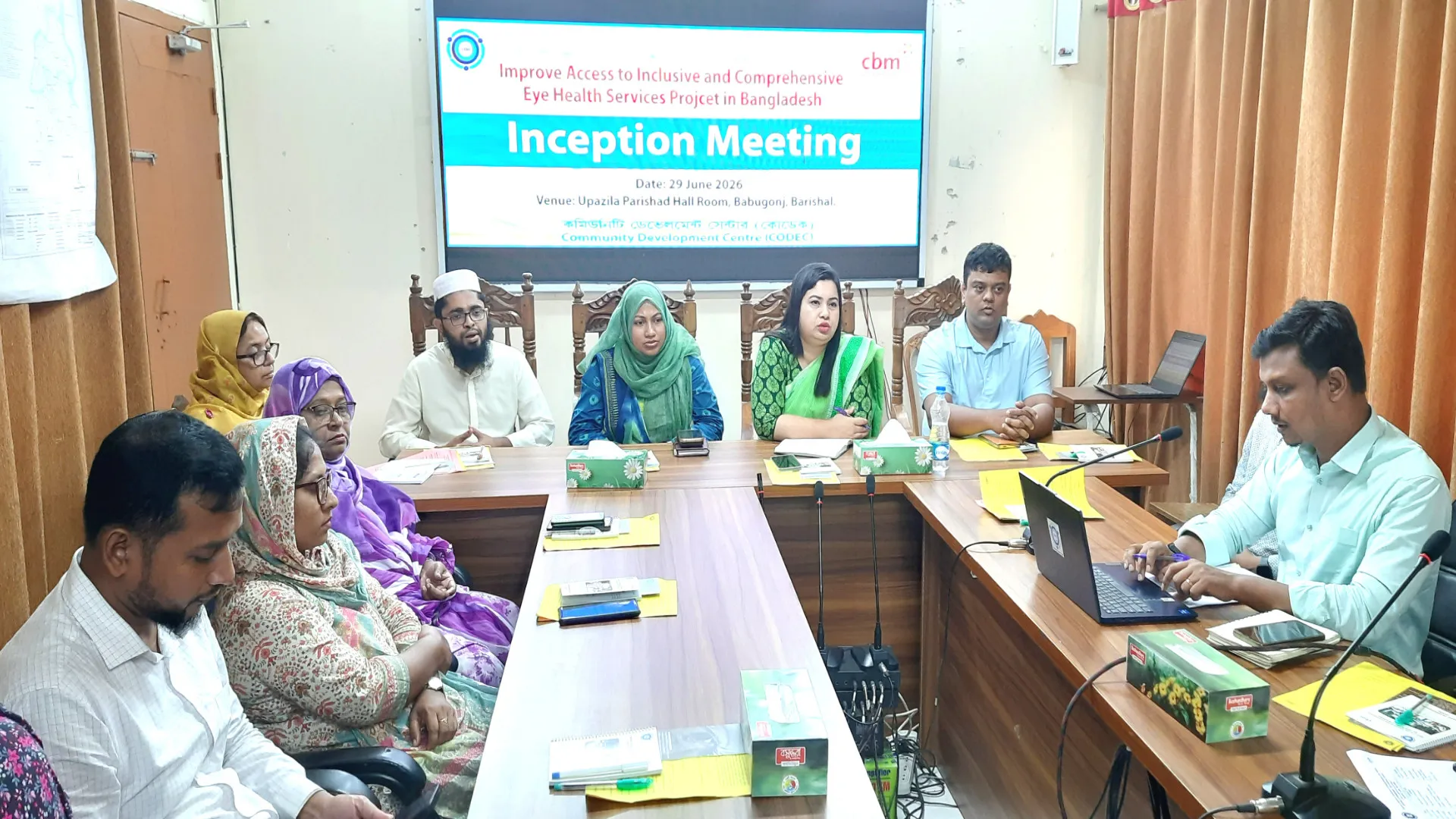 বাবুগঞ্জে কোডেকের ইনক্লুসিভ আই হেলথ প্রকল্পের অবহিতকরণ সভা 