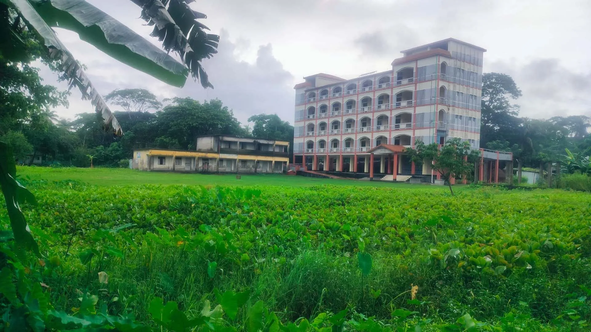 বাউফলে জলাবদ্ধতায় ডুবেছে রাজাপুর মাধ্যমিক বিদ্যালয়ের খেলার মাঠ